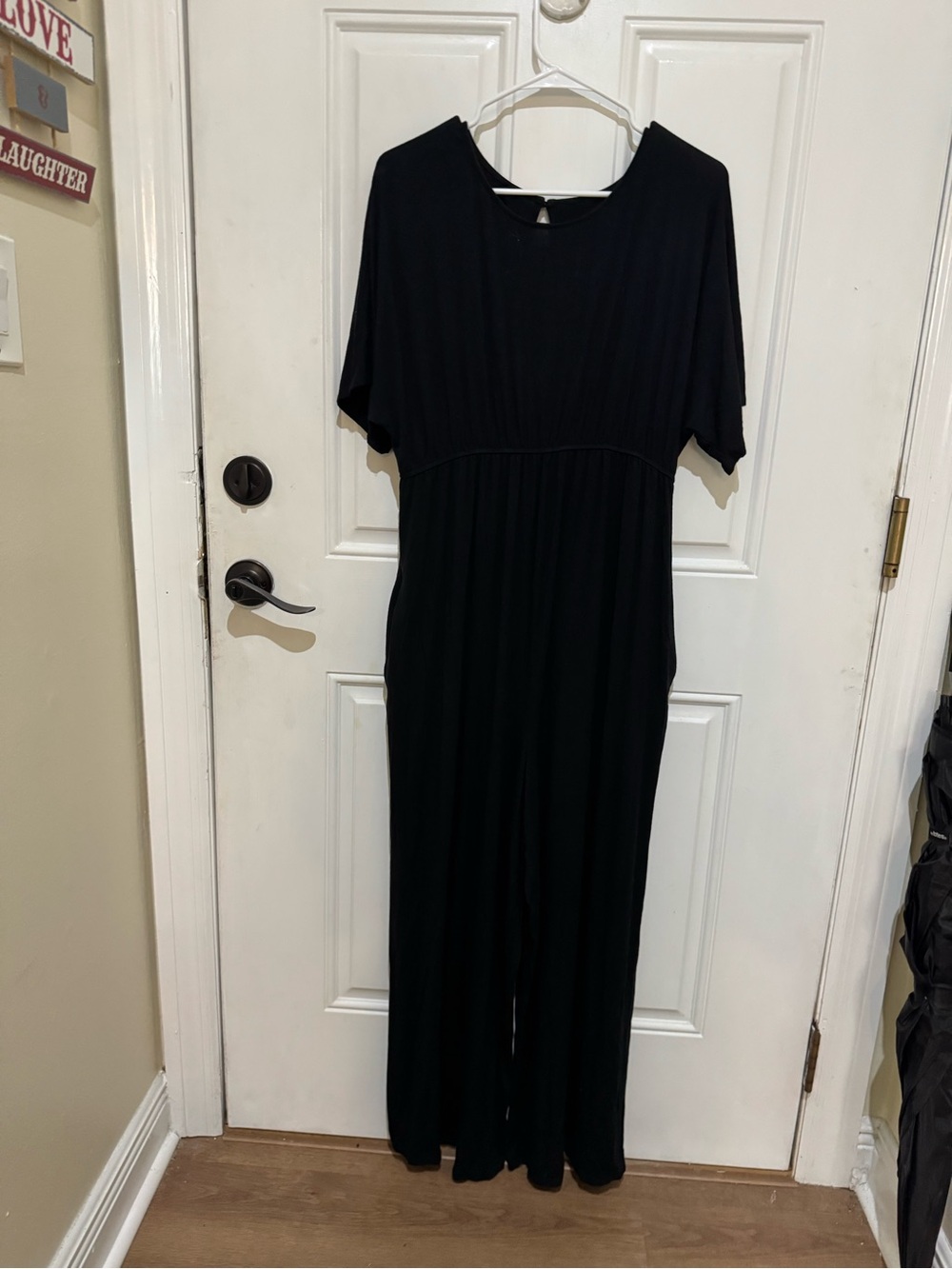 Isabel Maternity by Ingrid & Isabel Black Short-Sleeve Maternity Jumpsuit